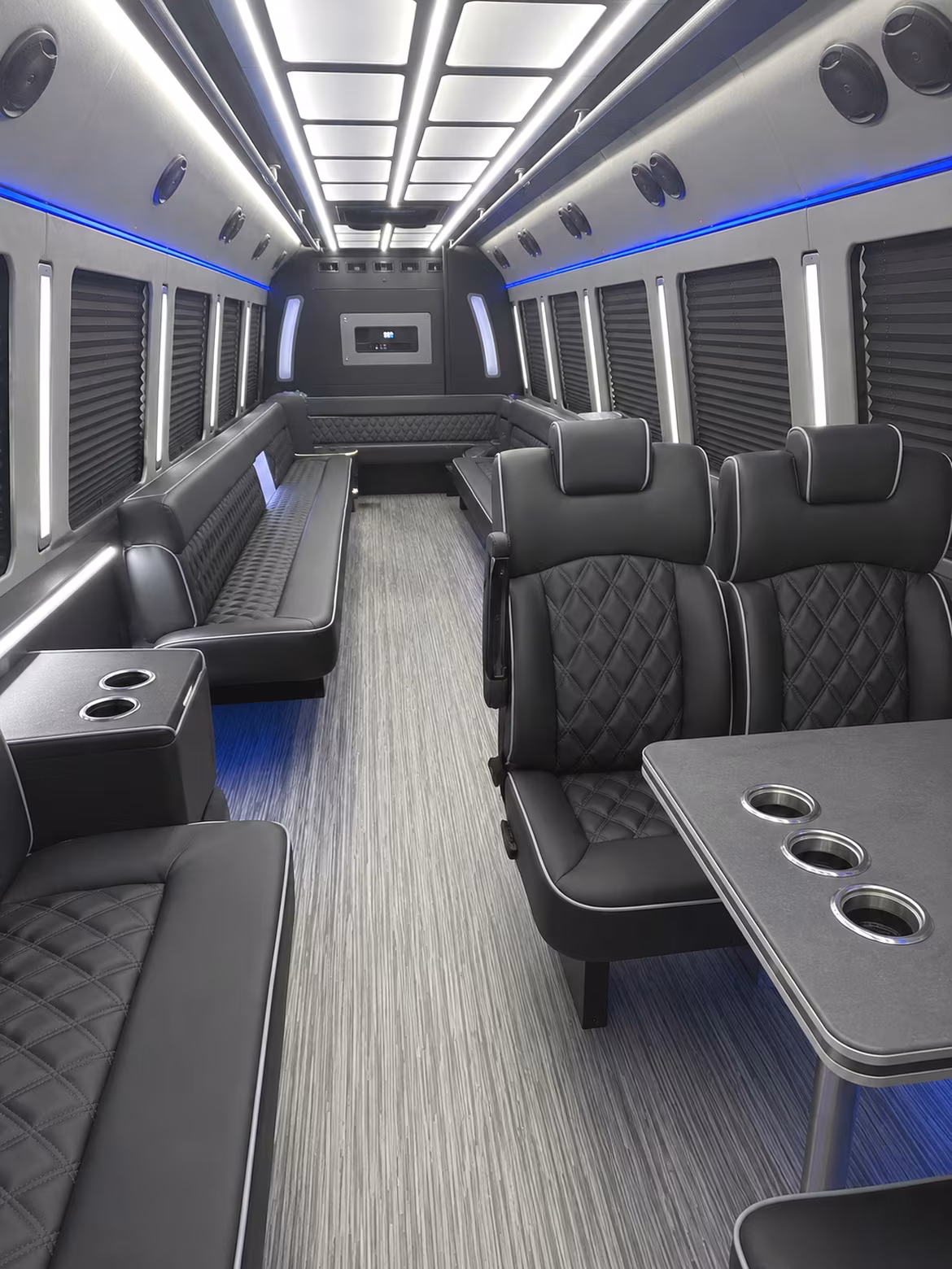 napa 25 passenger party bus inside