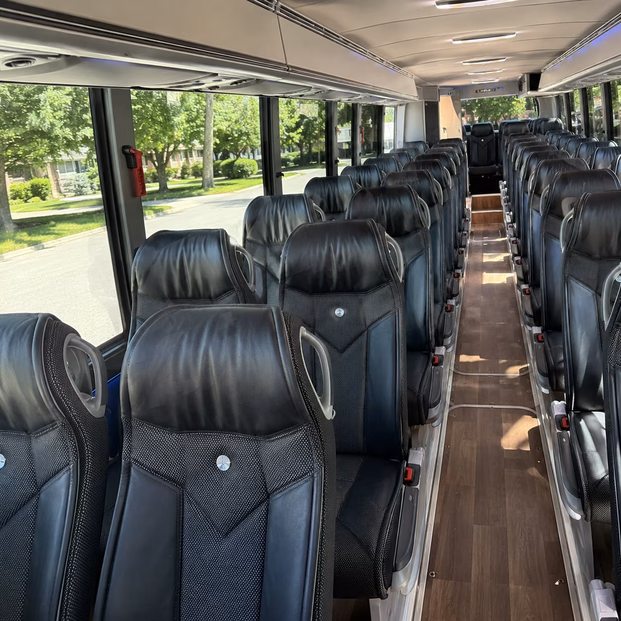 napa 40 passenger charter bus inside